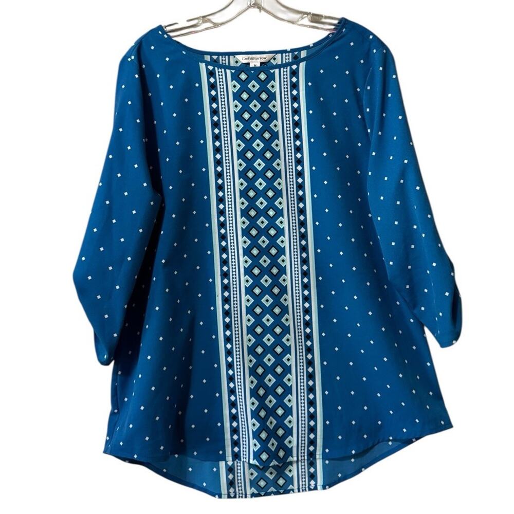 Croft‎ & Barrow Women Size Medium Lightweight Colorful Blouse Polyester Office